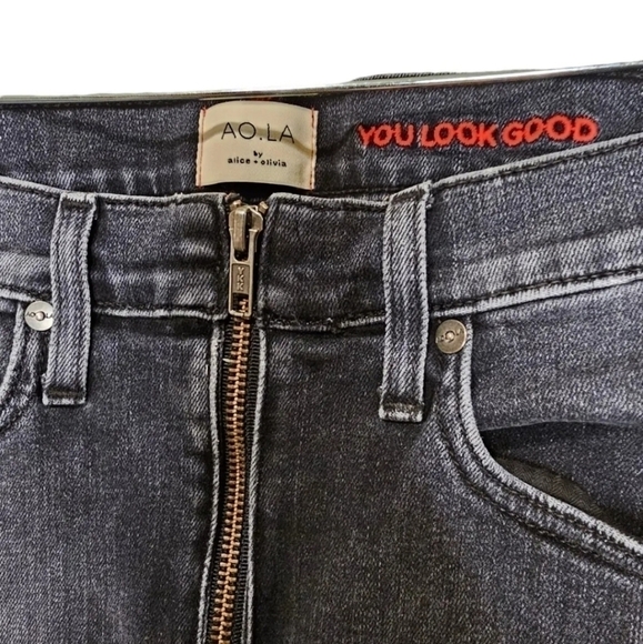 Alice+Olivia Black front zipper jeans size 27 - Picture 3 of 5